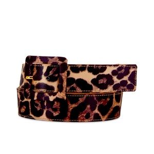 Veronica Beard Leather Aluma Leopard Belt